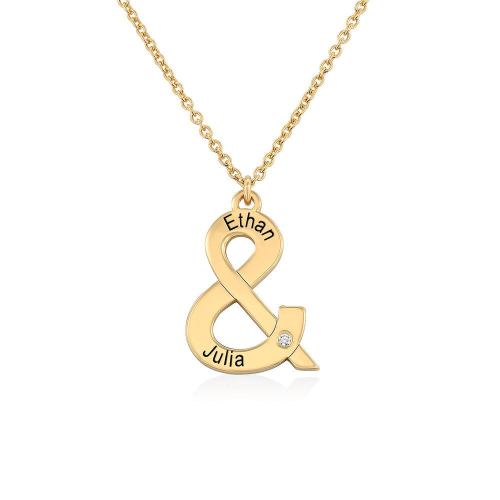 & Sign Custom Necklace in Gold Plating with Diamond-1 product photo