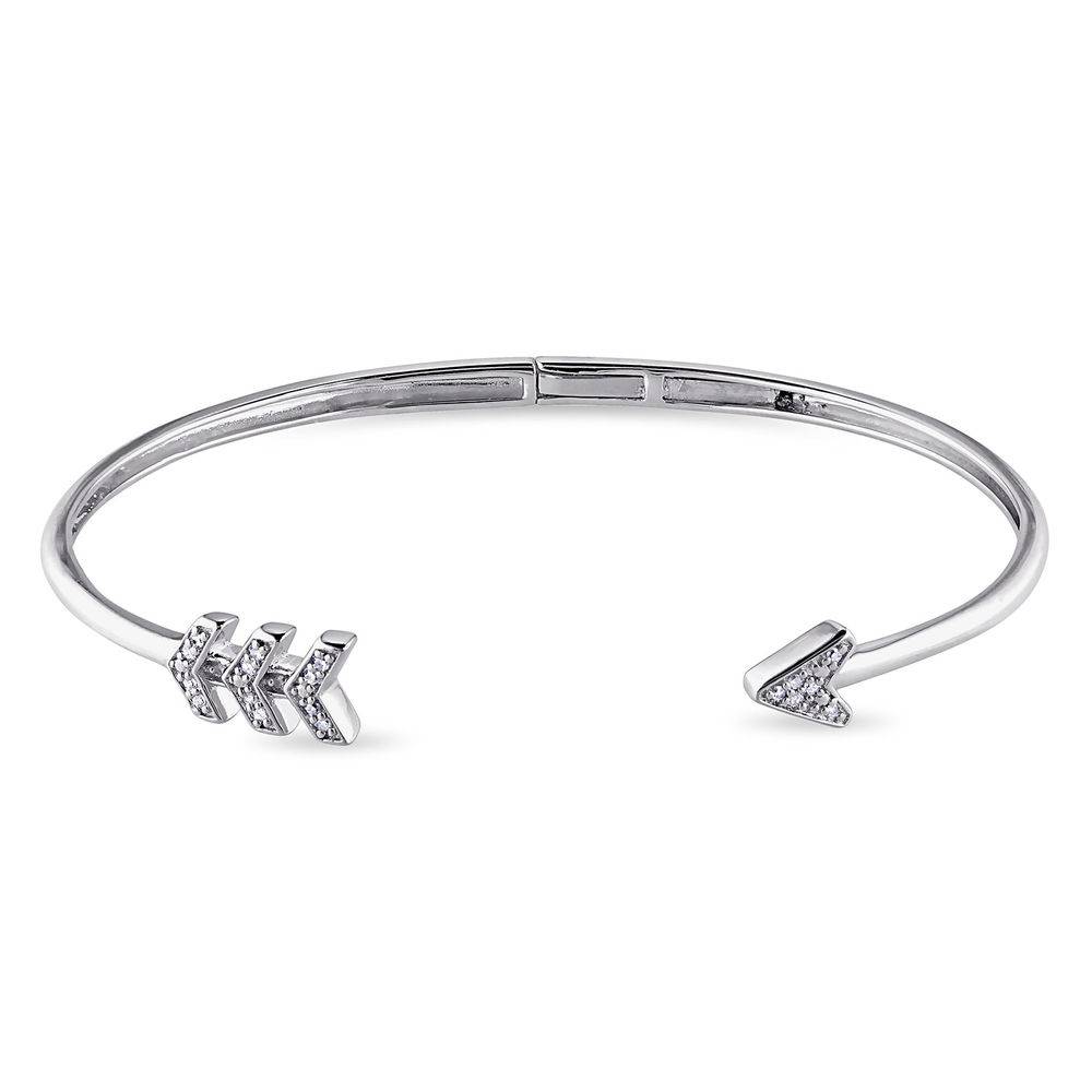 1/10 CT. T.W. Diamond Boho Cuff Bangle in Sterling Silver-1 product photo