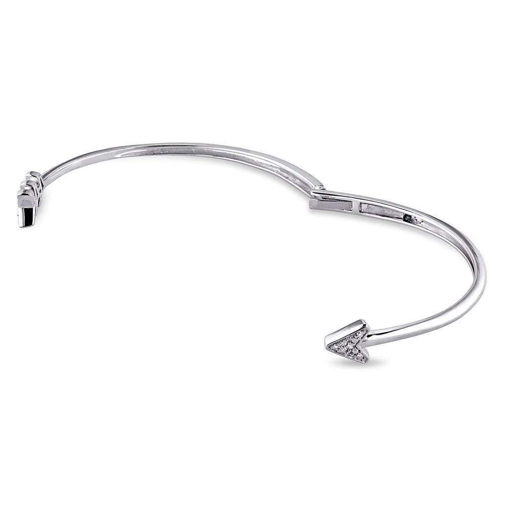 1/10 CT. T.W. Diamond Boho Cuff Bangle in Sterling Silver-2 product photo