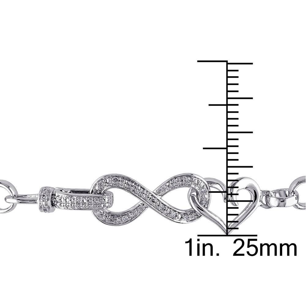 1/10 CT. T.W. Diamond Forever Love Bracelet in Sterling Silver-1 product photo