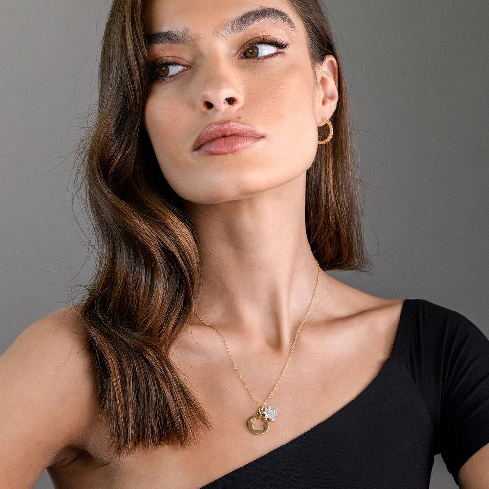 1/10 CT. T.W. Diamond Paw Necklace in Gold Plated Sterling Silver-4 product photo