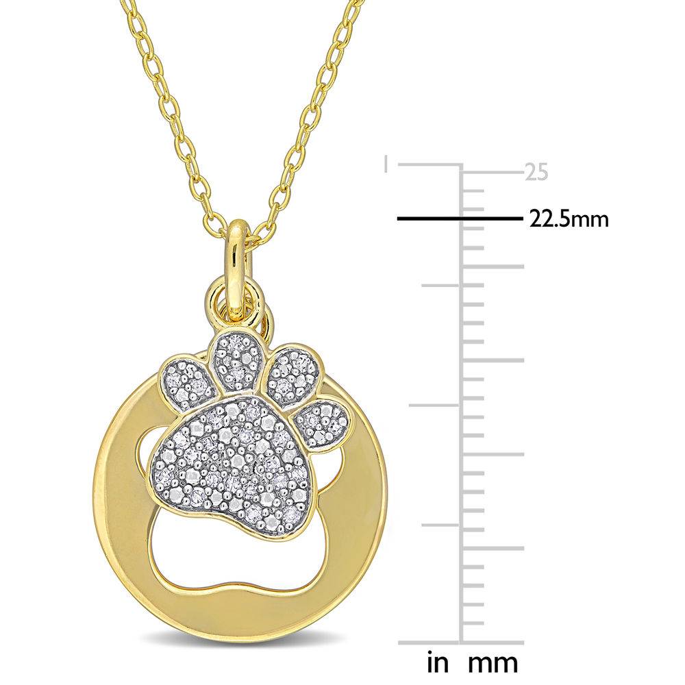 1/10 CT. T.W. Diamond Paw Necklace in Gold Plated Sterling Silver-5 product photo