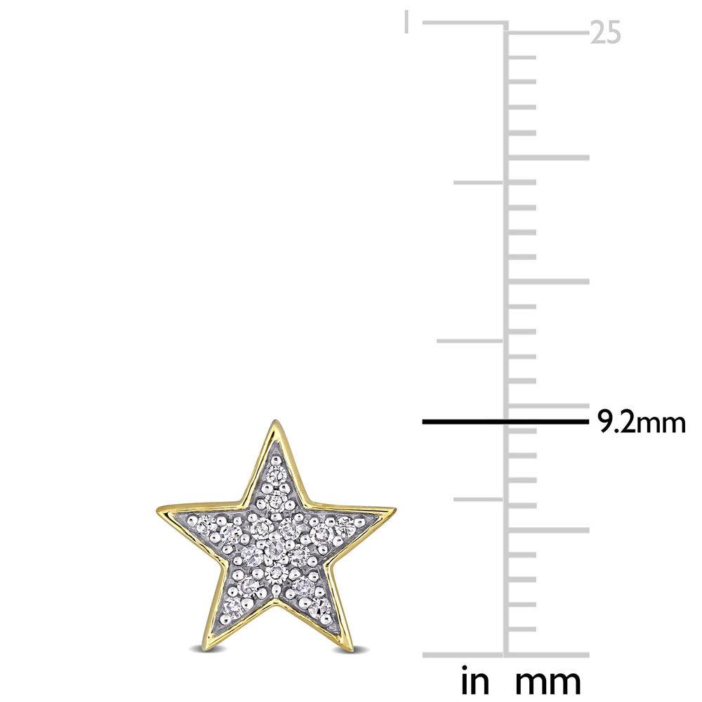 1/10 CT. T.W. Diamond Star Stud Earrings in 10k Yellow Gold-3 product photo