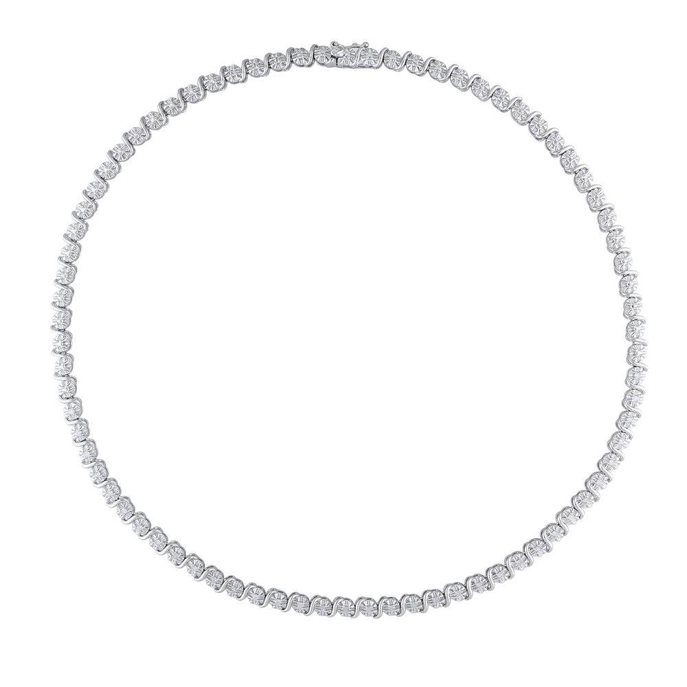 1/2 C.T T.W. Diamond Tennis Necklace in Sterling Silver-3 1/2 C.T T.W. Diamond Tennis Necklace in Sterling Silver-3 product photo