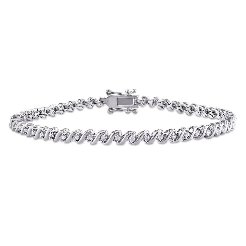1/2 CT TW Diamond Tennis Bracelet in Sterling Silver-1 product photo
