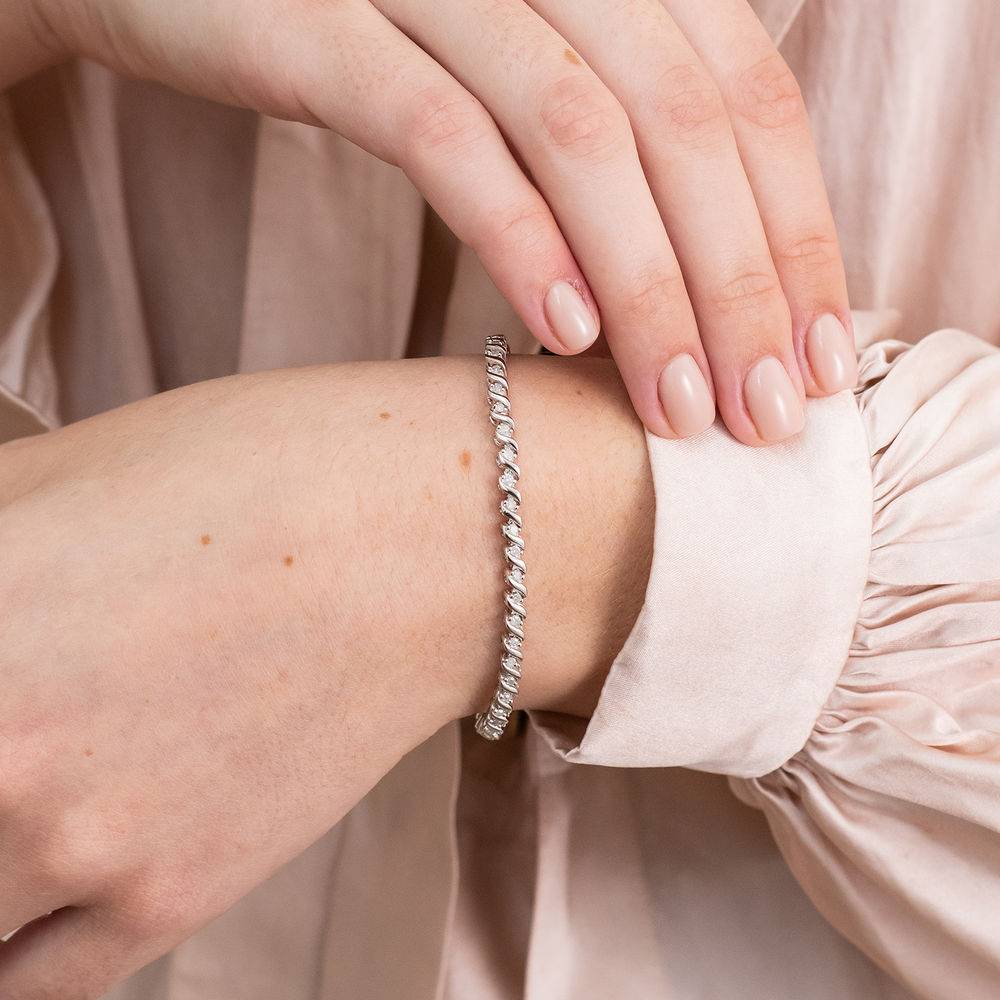 1/2 CT TW Diamond Tennis Bracelet in Sterling Silver-3 product photo