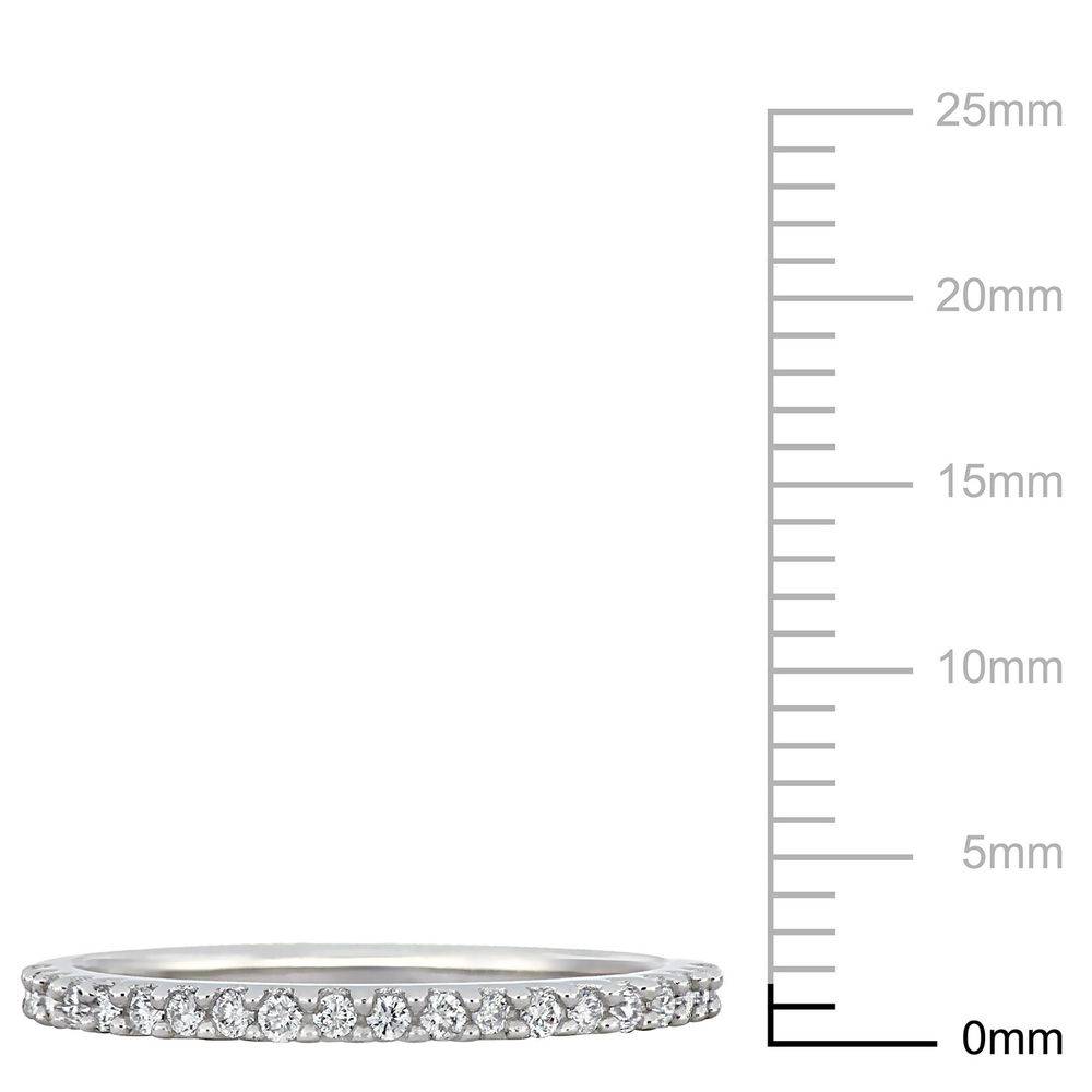 1/5 C.T T.W. Diamond Semi-Eternity Ring in 10K White Gold-4 product photo