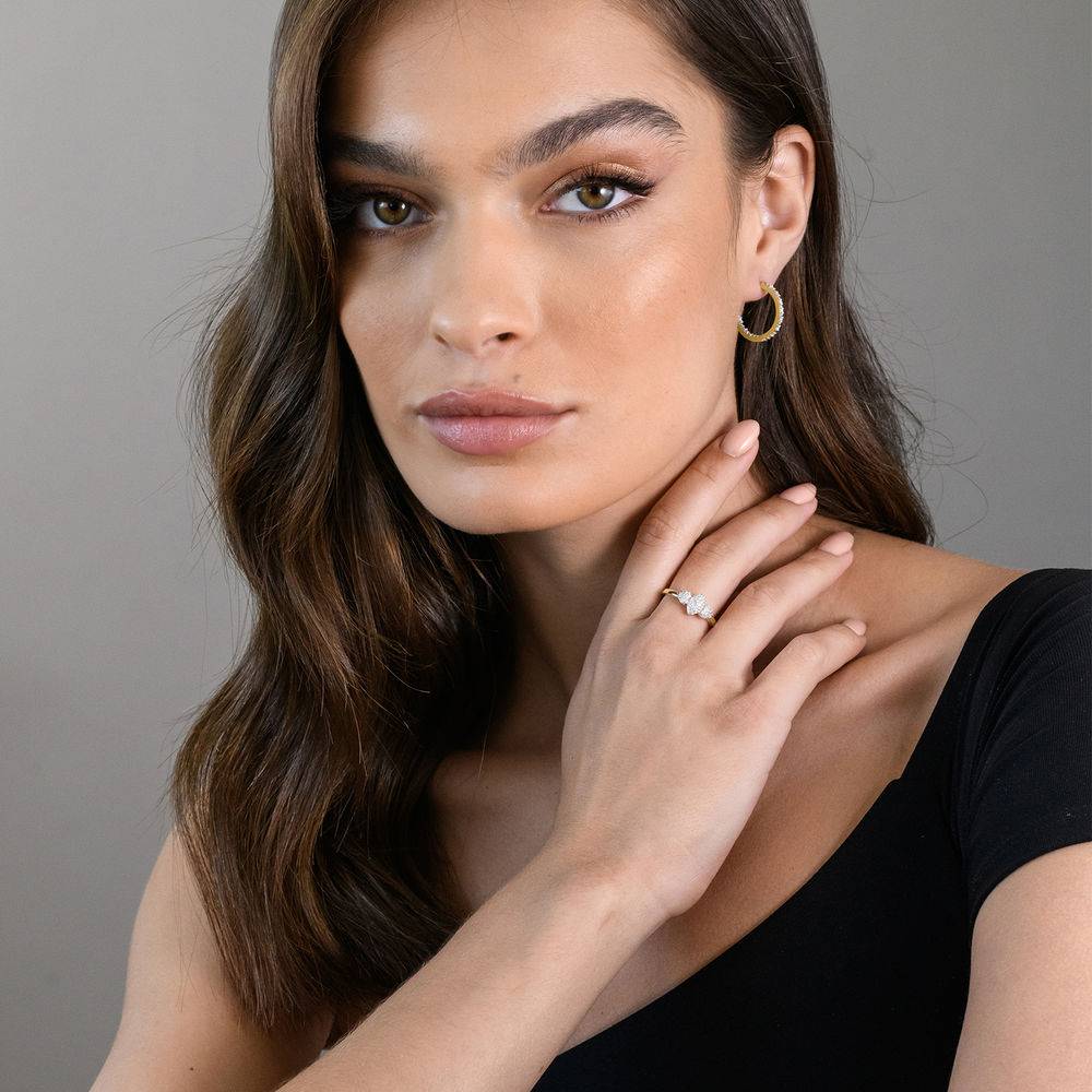 1/5 CT. T.W. Diamond Marquise Ring in Gold Plated Sterling Silver-5 product photo