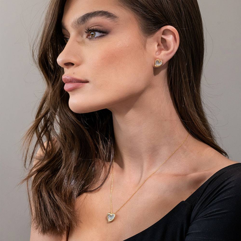 1/6 CT. T.W. Diamond Heart Necklace in Gold Plated Sterling Silver-4 product photo