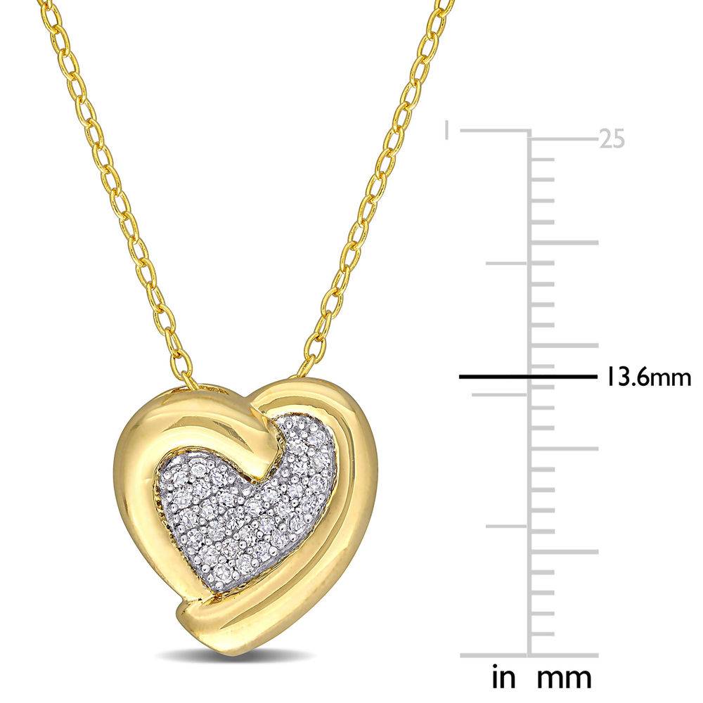 1/6 CT. T.W. Diamond Heart Necklace in Gold Plated Sterling Silver-5 product photo