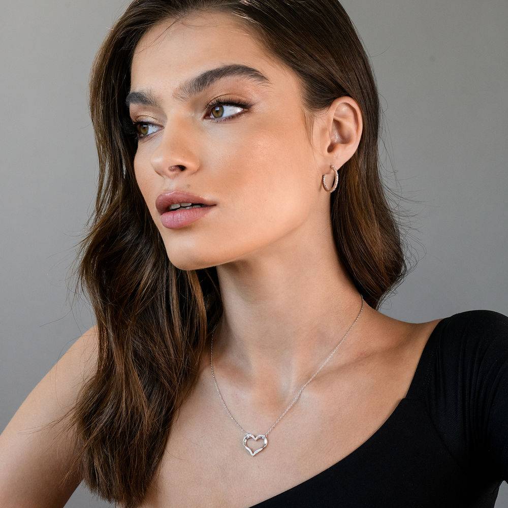 1/7 CT. T.W. Diamond Heart Necklace Pendant in Sterling Silver-4 product photo