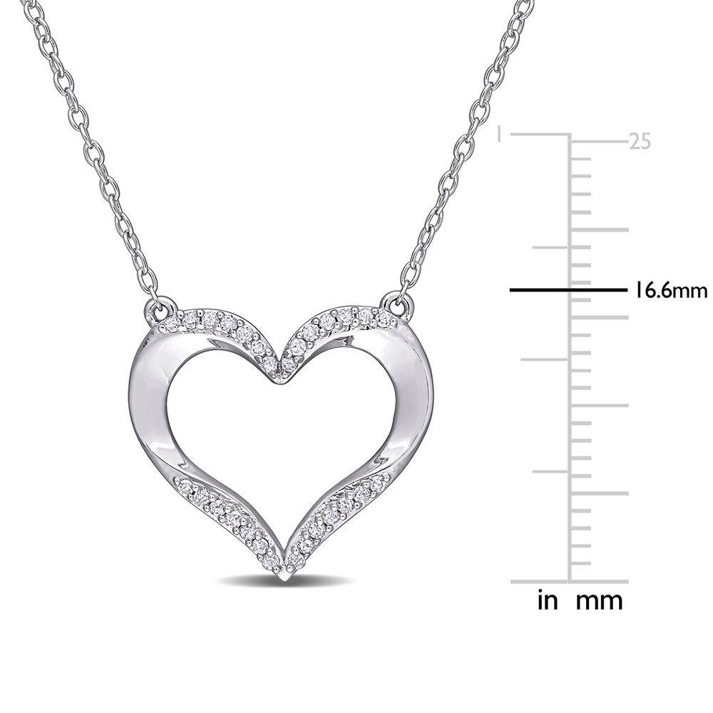 1/7 CT. T.W. Diamond Heart Necklace Pendant in Sterling Silver-5 product photo