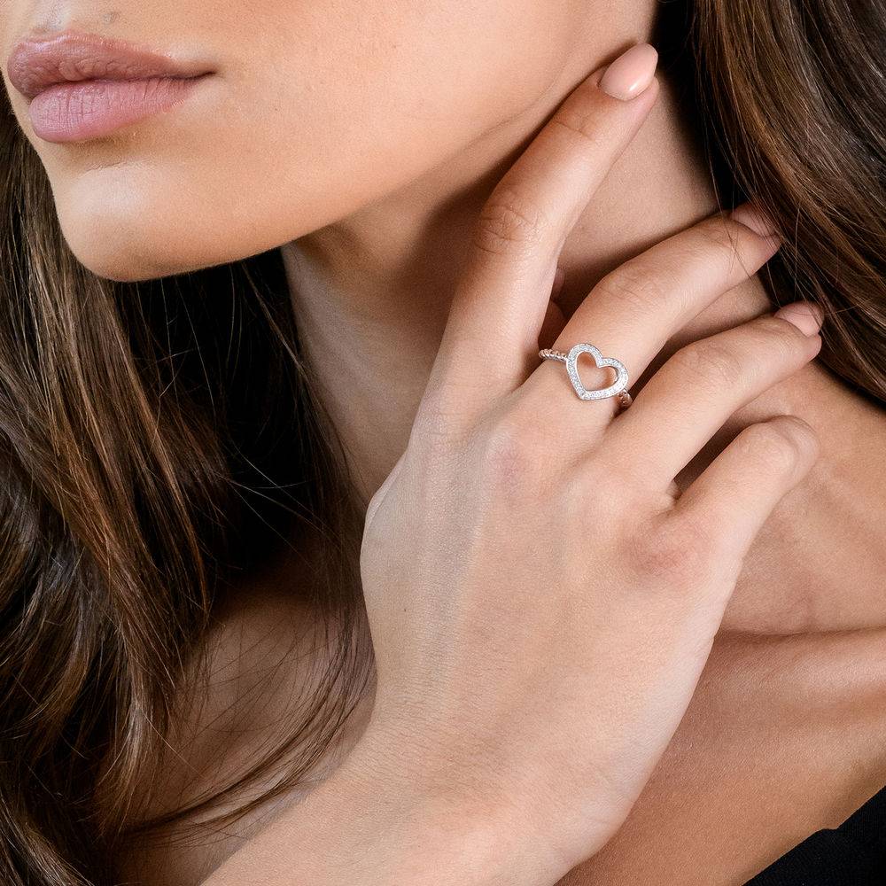 1/8 CT. T.W. Diamond Heart Ring in Sterling Silver-3 product photo