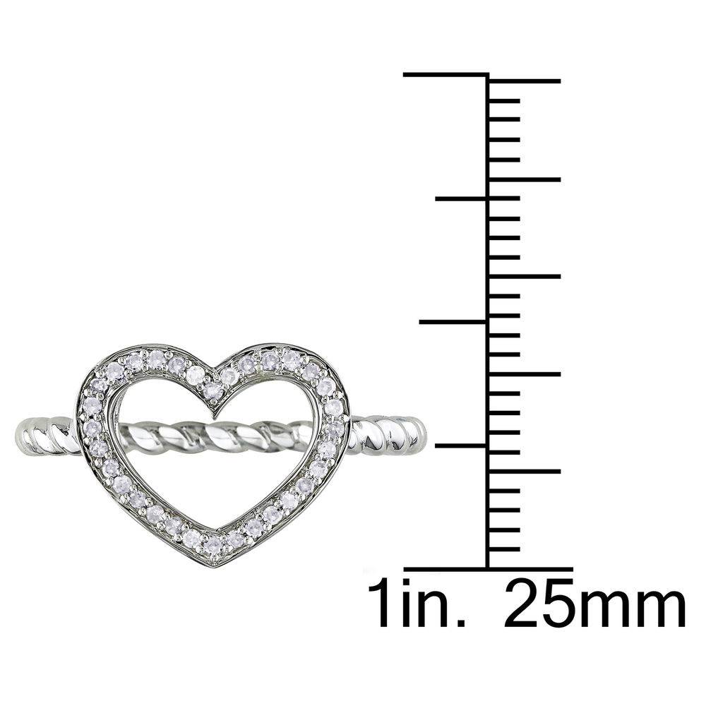 1/8 CT. T.W. Diamond Heart Ring in Sterling Silver-5 product photo