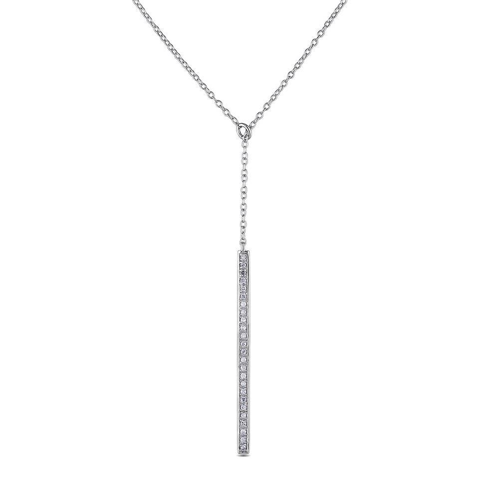 1/8 CT. T.W. Diamond T Necklace in Sterling Silver-1 product photo