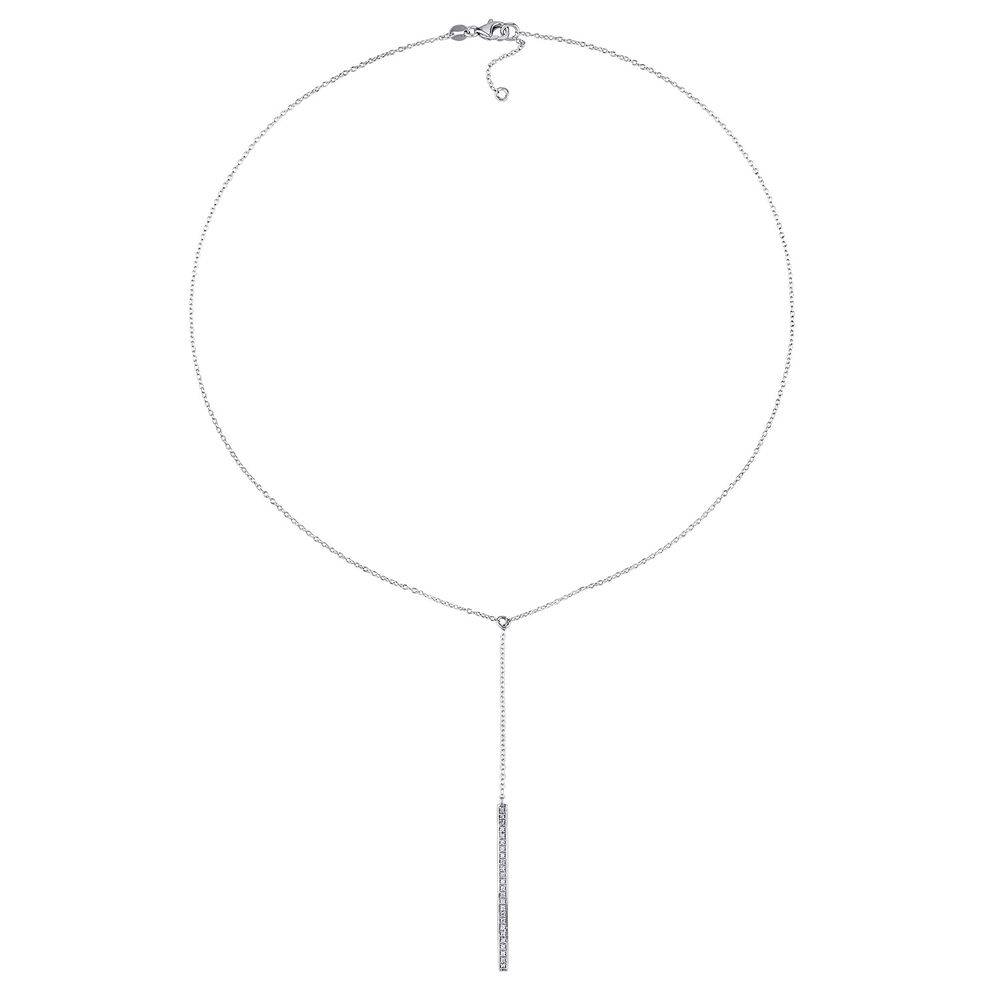 1/8 CT. T.W. Diamond T Necklace in Sterling Silver-2 product photo