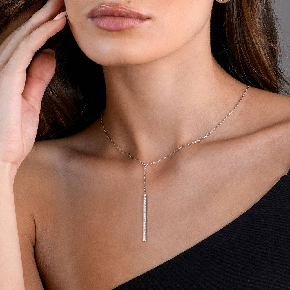 1/8 CT. T.W. Diamond T Necklace in Sterling Silver-3 product photo