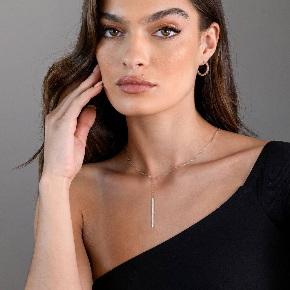 1/8 CT. T.W. Diamond T Necklace in Sterling Silver-4 product photo