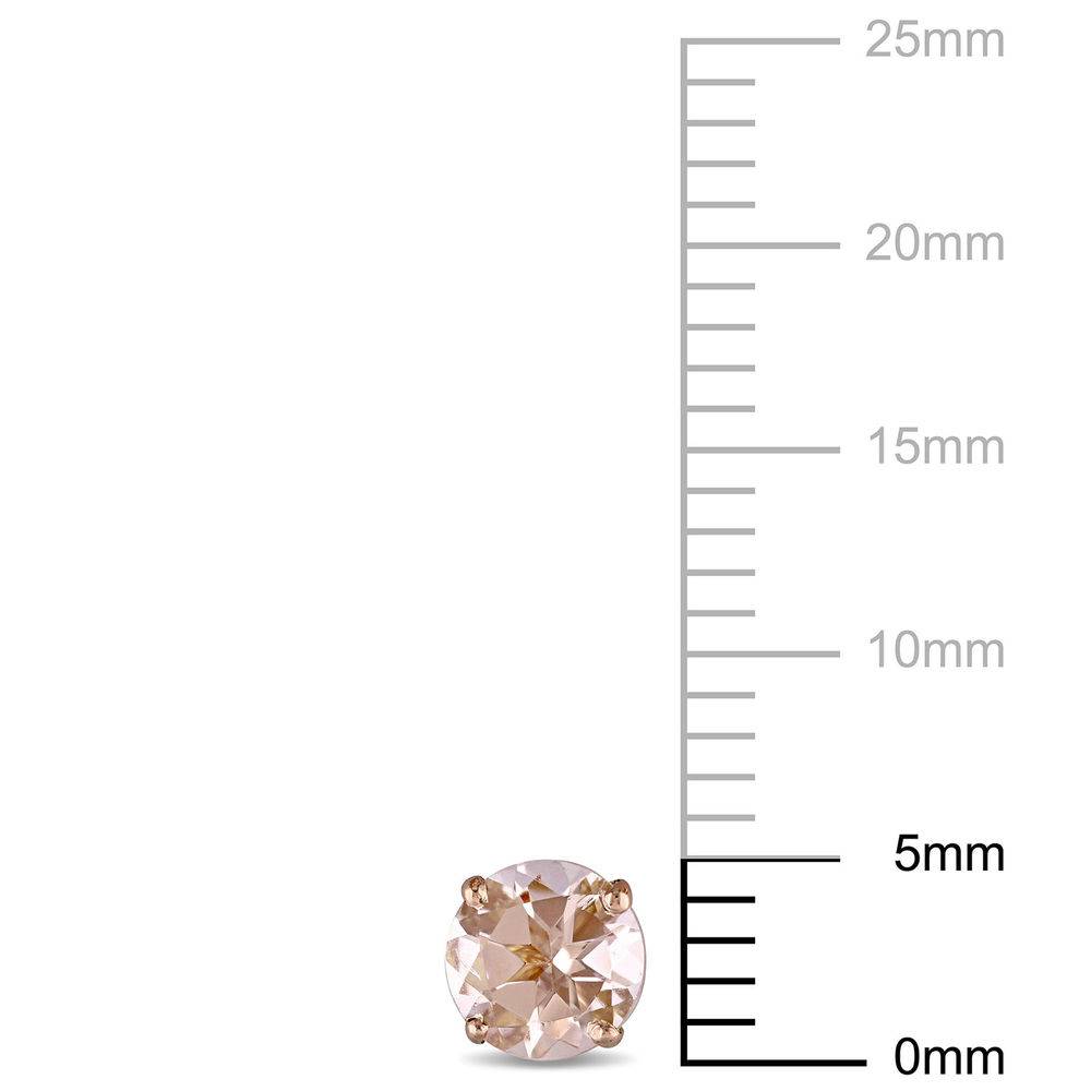 1 C.T T.G.W. Morganite Solitaire Earrings in 14K Rose Gold-4 product photo