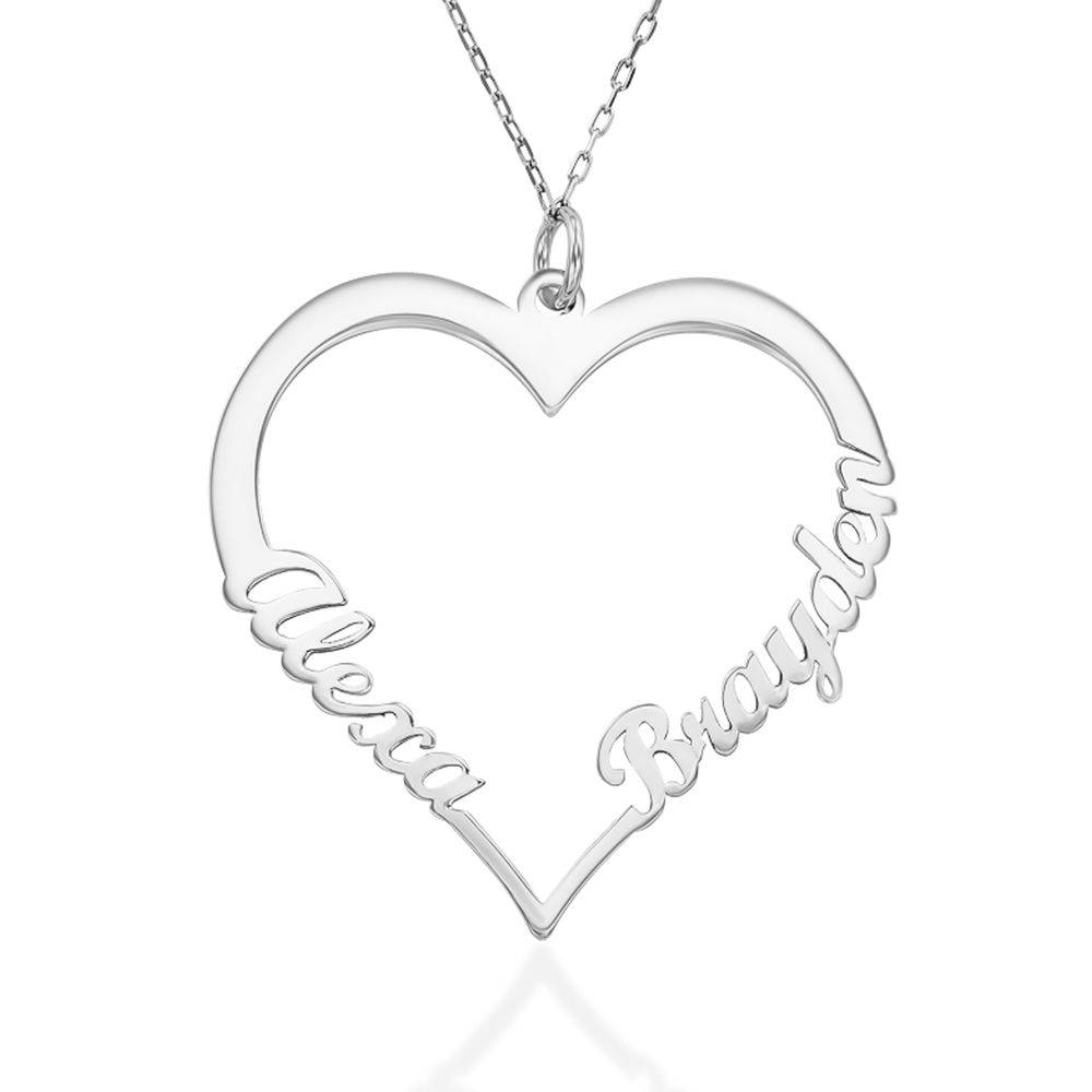 10k White Gold Heart Necklace-1 product photo