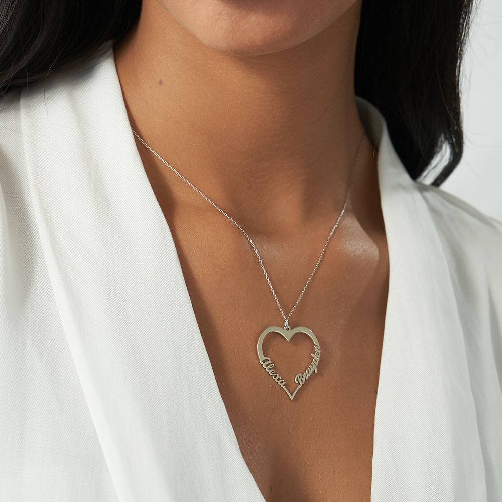 10k White Gold Heart Necklace-2 product photo