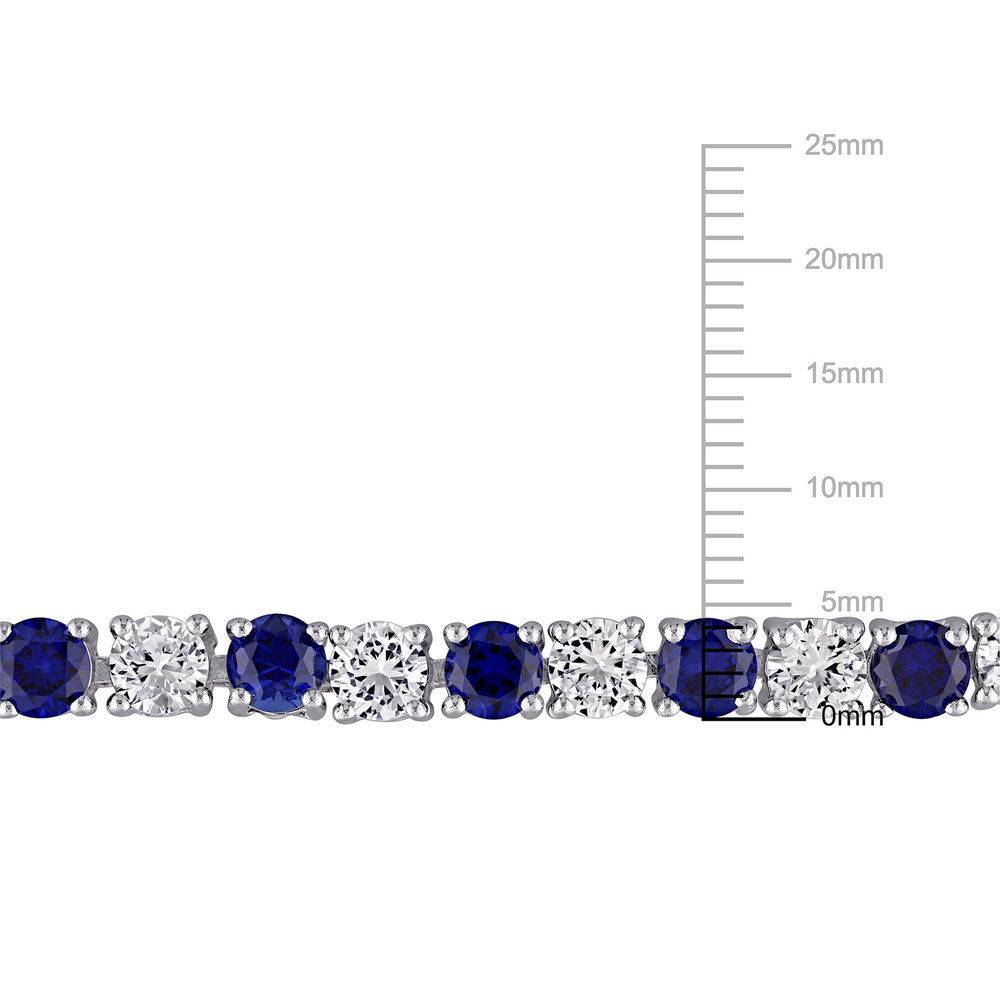 test 123 14 1/4 CT TGW Created Blue & White Sapphire Bracelet  in Sterling Silver-7 product photo