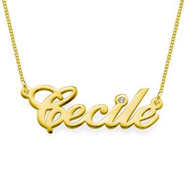 14k Gold and Diamond Name Chain Necklace AI-1 product photo