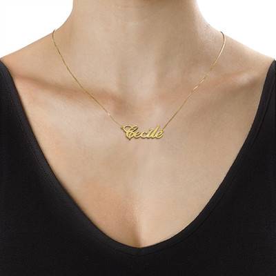 14k Gold and Diamond Name Chain Necklace AI-2 product photo