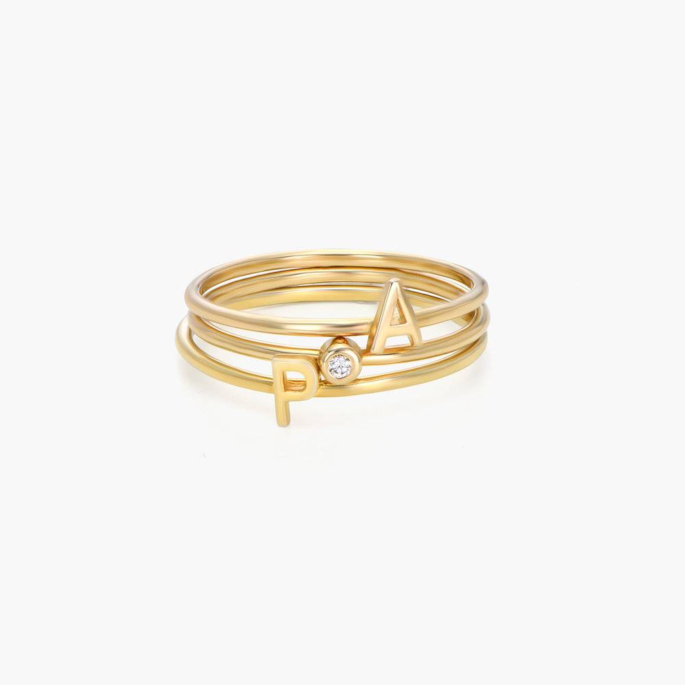 14k Gold Couple Promise Ring With A Red Heart Stone-1 product photo