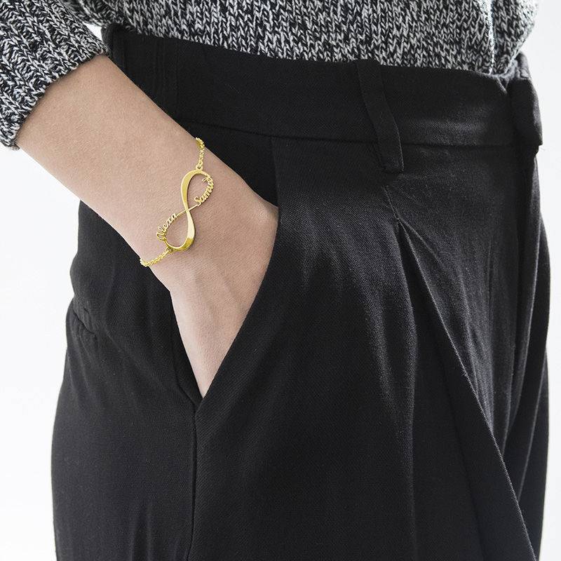 14K Gold Infinity Bracelet with Names-4 product photo
