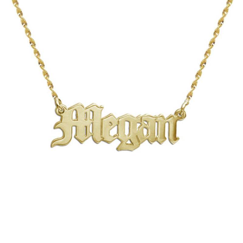 14k Gold Old English Style Name Necklace-1 product photo