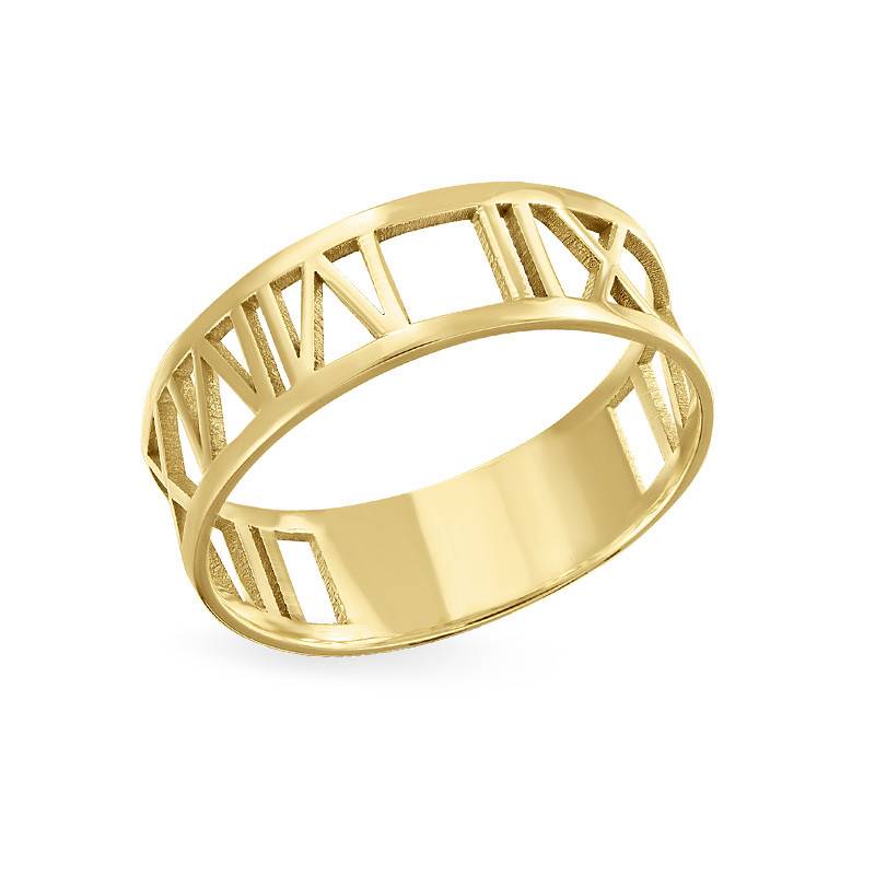 14K Gold Roman!--,./     Numeral Ring-1 product photo