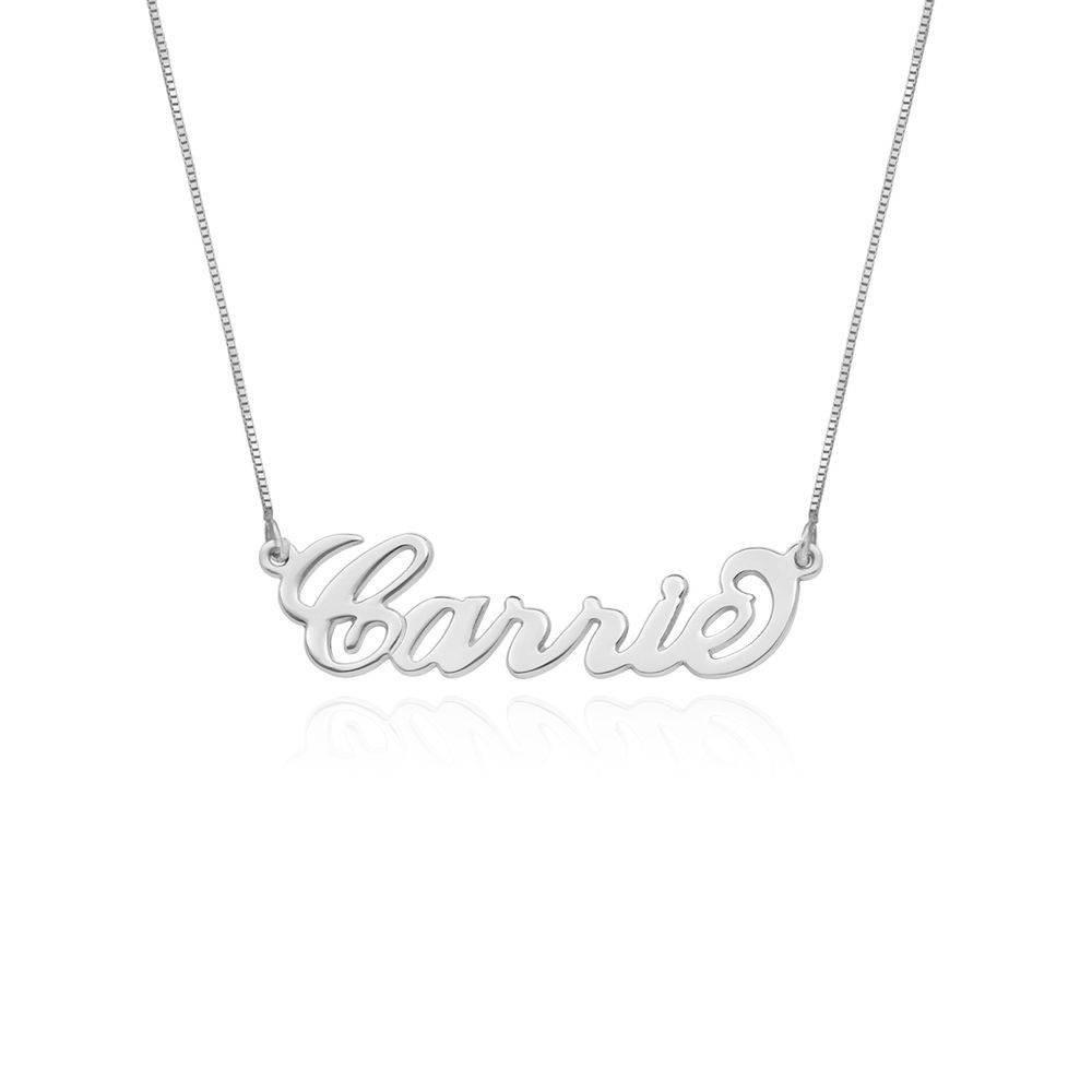 14k White Gold "Carrie" Style Name Necklace-1 product photo