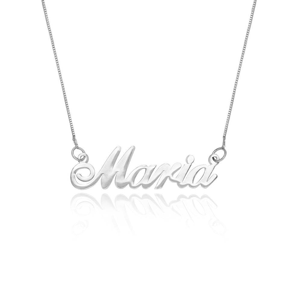 14k White Gold "Carrie" Style Name Necklace-2 product photo