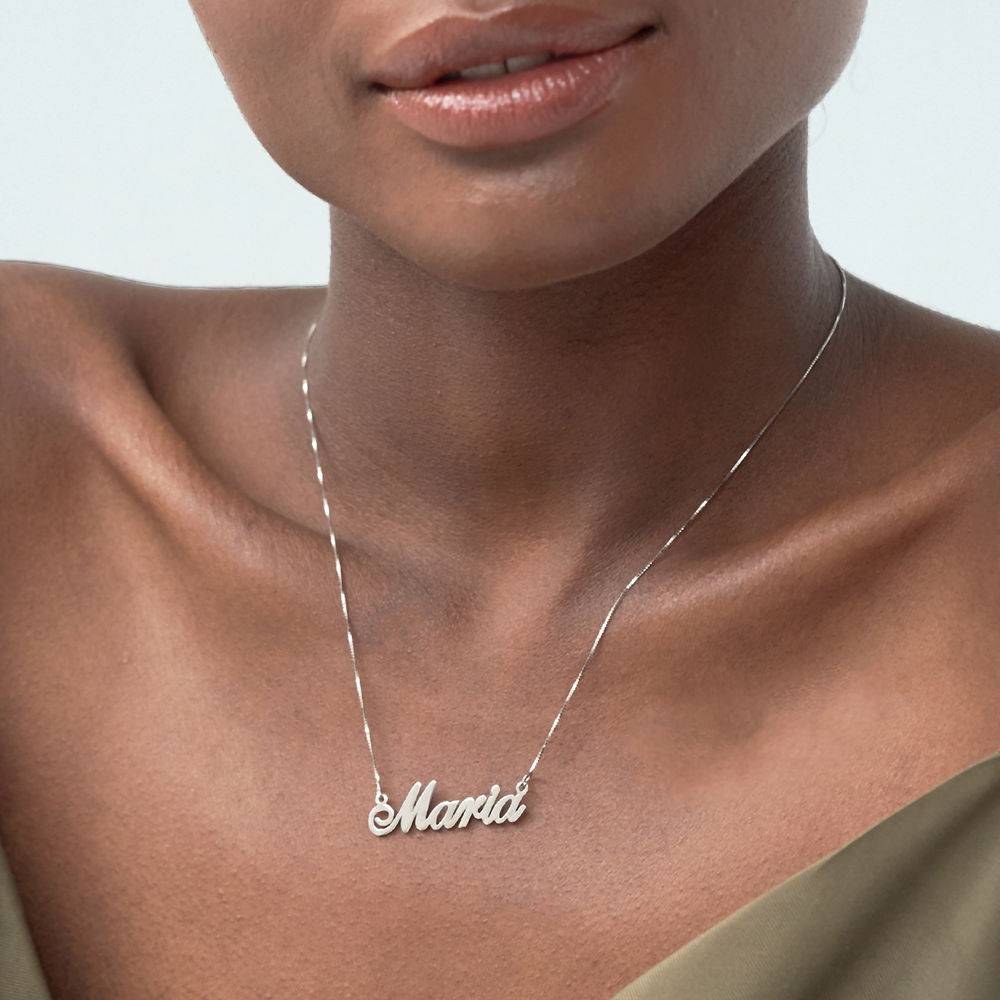 14k White Gold "Carrie" Style Name Necklace-3 product photo