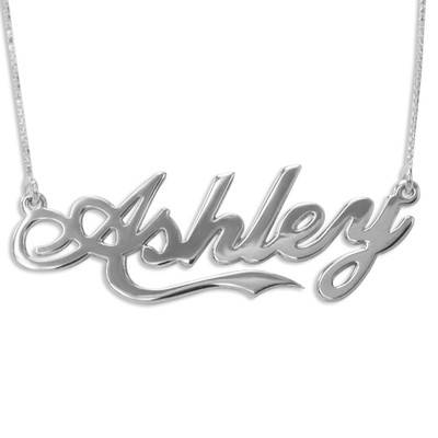 14k White Gold Inspired by Coca Cola Style Name Necklace-1 product photo
