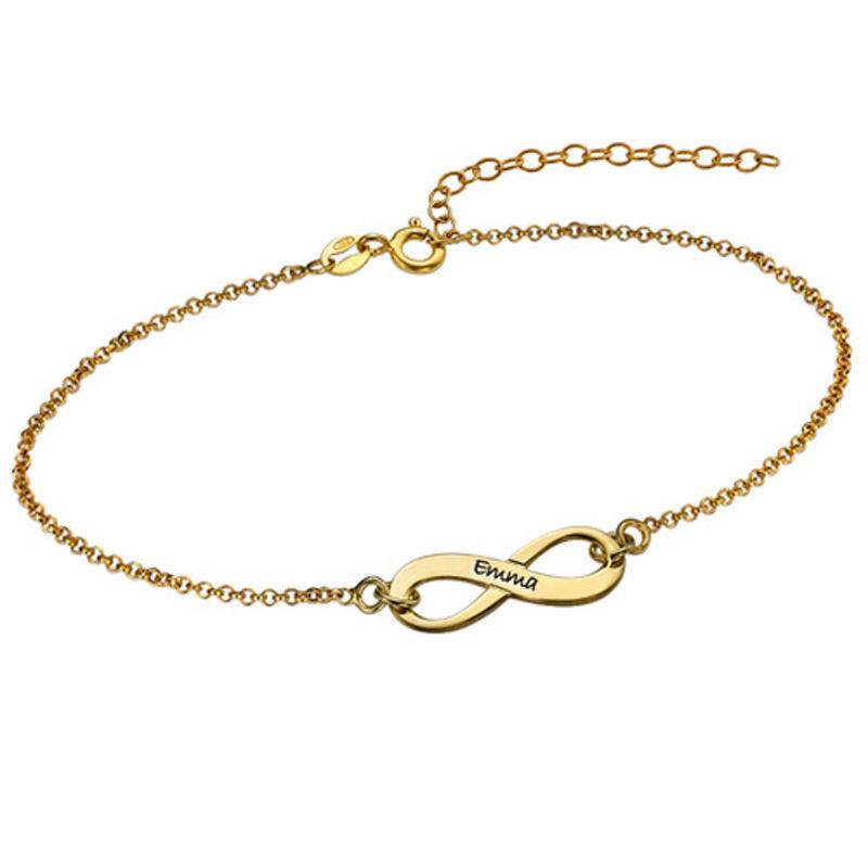 18k Gold Plated Engraved Infinity Bracelet-1 product photo