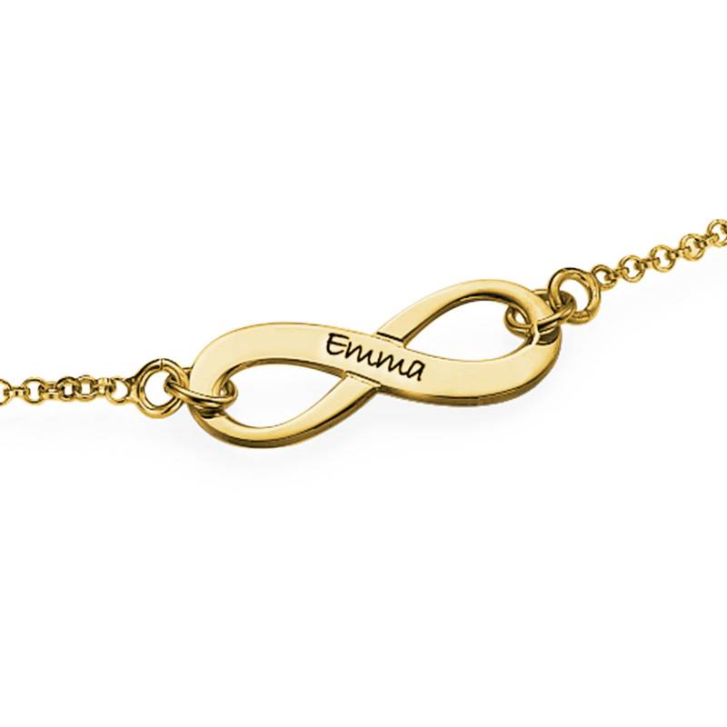 18k Gold Plated Engraved Infinity Bracelet-2 product photo
