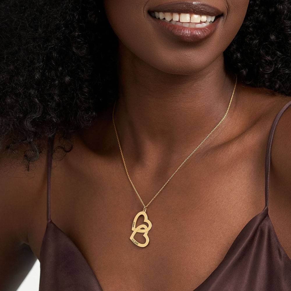 18k Gold Plated Heart in Heart Necklace-3 product photo