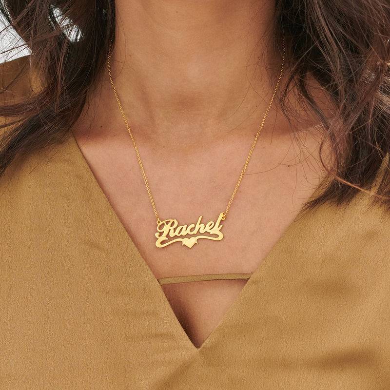 18k Gold Plated Middle Heart Name Necklace-2 product photo