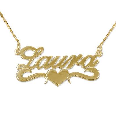18k Gold Plated Middle Heart Name Necklace-1 product photo