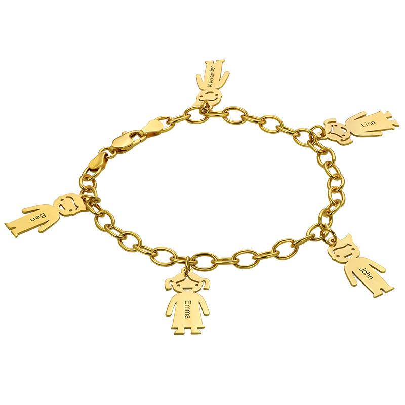 18k Gold Plated Silver Engraved Kids Bracelet-1 product photo