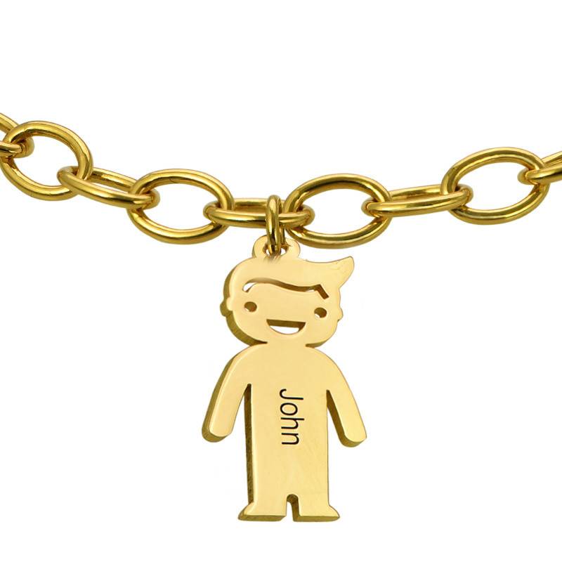 18k Gold Plated Silver Engraved Kids Bracelet-3 product photo
