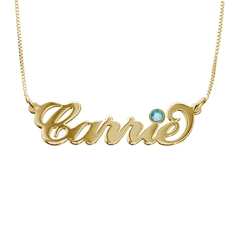18K Gold-Plated Silver Name Necklace with Swarovski-1 product photo