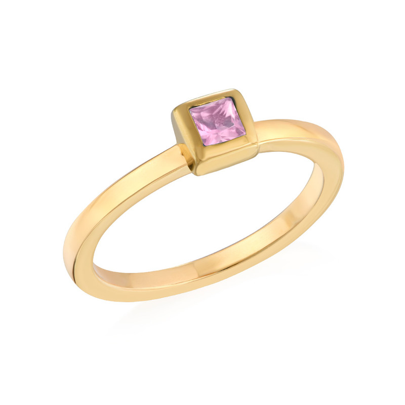 18K Gold Plated Stackable Square Ring-1 product photo