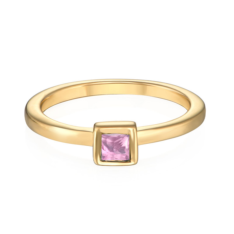18K Gold Plated Stackable Square Ring-2 product photo