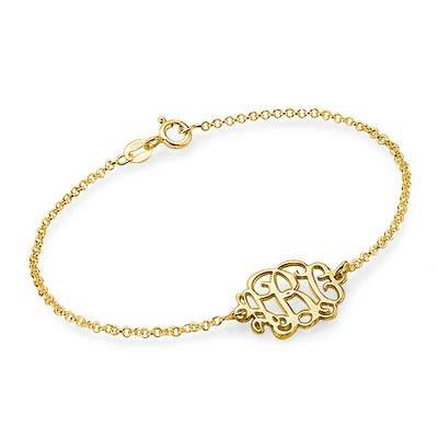 18k Gold Plated Sterling Silver Monogram Bracelet / Anklet-1 product photo