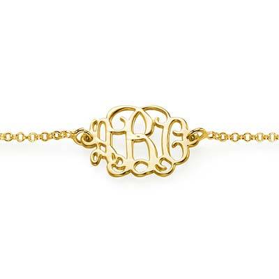 18k Gold Plated Sterling Silver Monogram Bracelet / Anklet-2 product photo