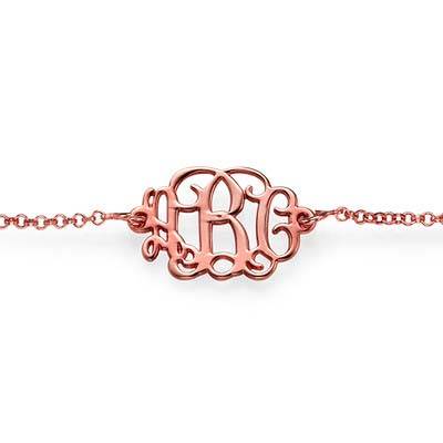 18K Rose Gold Plated Silver Monogram Bracelet-2 product photo