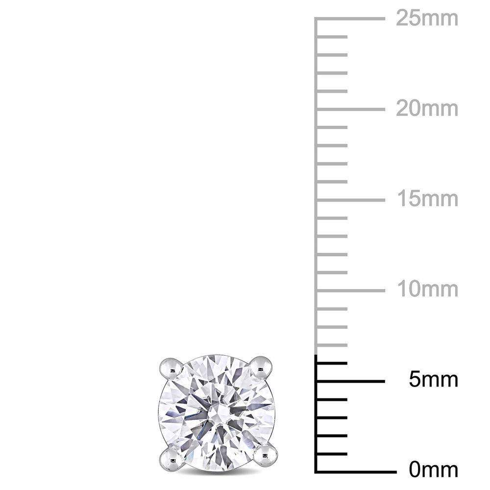 2 C.T T.G.W. Moissanite Solitaire Earrings in Sterling Silver-2 product photo